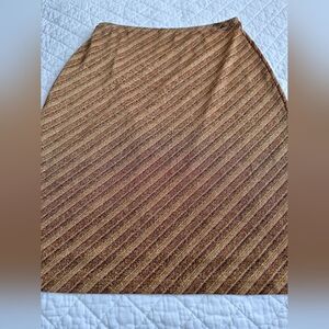 Express S Striped Skirt Gold Metallic Stretch